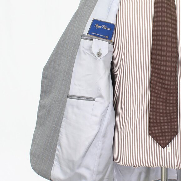 Tom James 44S 40x26 Gray Striped 2-Button Suit R458 - Picture 11 of 15